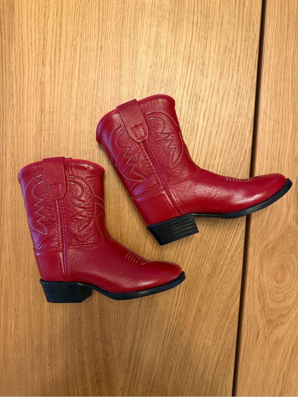 Old West Kids Red Western Booties